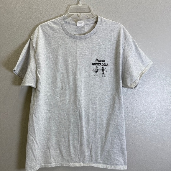 Hanes Authentic Hawaii Nostalgia Gray Short Sleeve Tee Classic Size Large - Picture 2 of 8